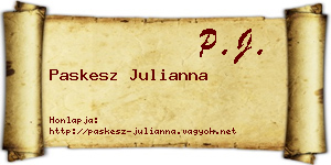 Paskesz Julianna névjegykártya